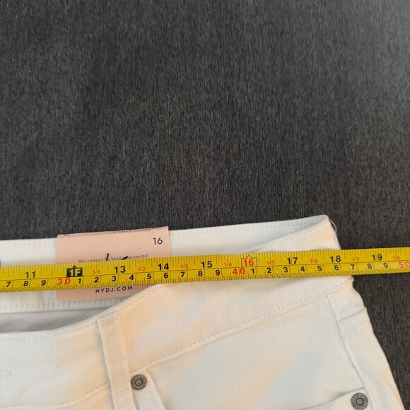 NYDJ Marilyn Straight Ankle Jeans Women's White Blue Tie-Dye Pants, Size 16 NWT - Picture 8 of 10